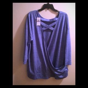 NWT IZOD CRISS-CROSS BLUE ACTIVE TOP XXL